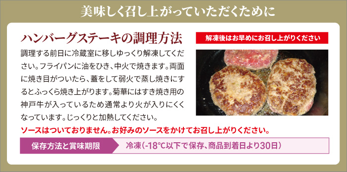 ハンバーグステーキの調理方法