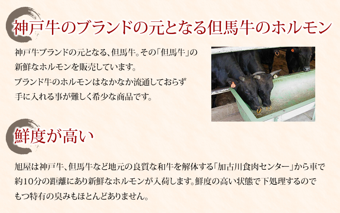 神戸牛のブランドの元となる但馬牛のホルモン