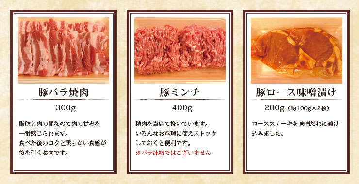 神戸ポークバイキング豚肉だけ ロース・バラ・モモ・ヒレ
