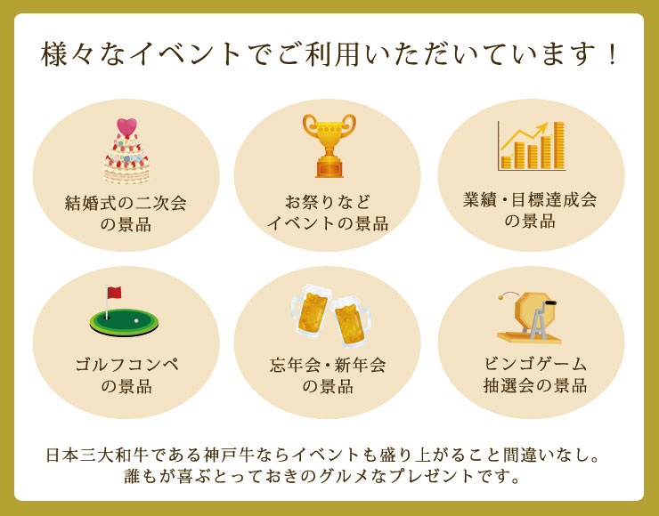 二次会やゴルフコンペの景品など様々なイベントでご利用いただいています