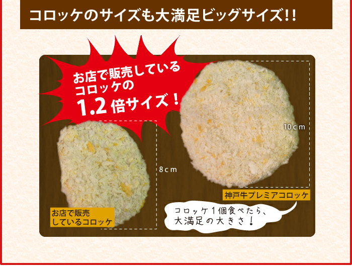 コロッケのサイズもビッグ！